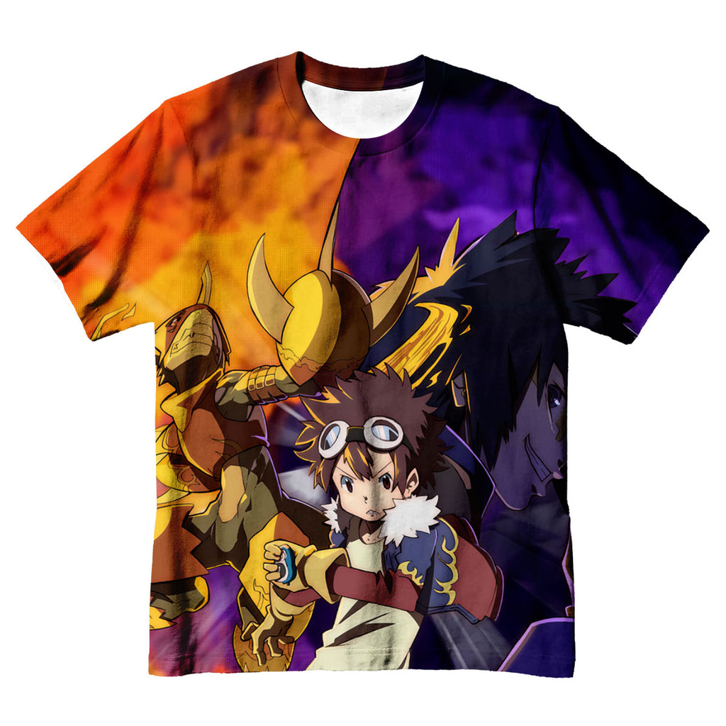 Digimon Fladramon Battling Megalogrowmon In Fierce Combat Anime Apparel