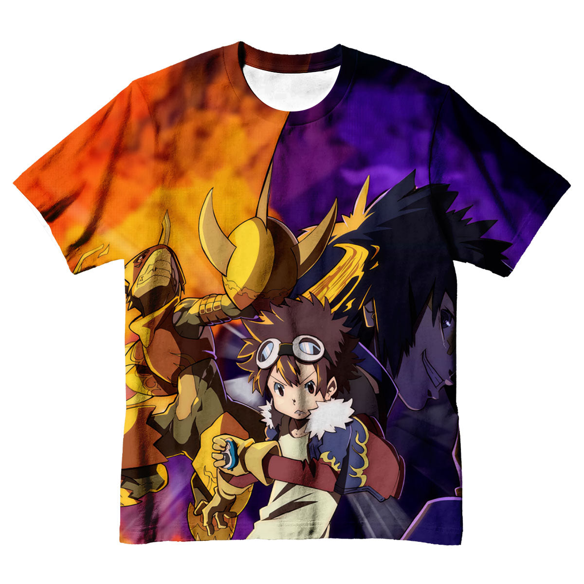 Digimon Fladramon Battling Megalogrowmon In Fierce Combat Anime Apparel