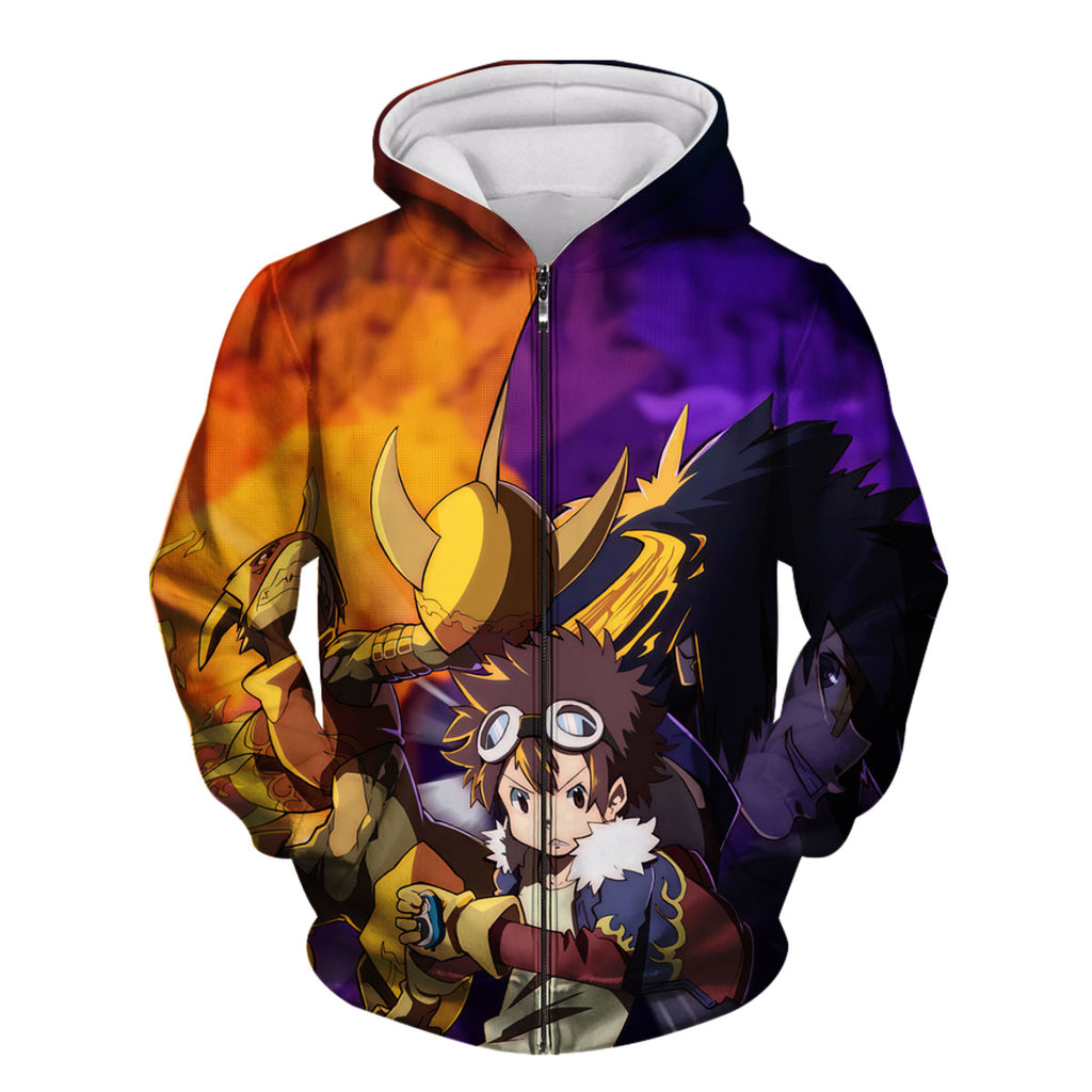 Digimon Fladramon Battling Megalogrowmon In Fierce Combat Anime Apparel