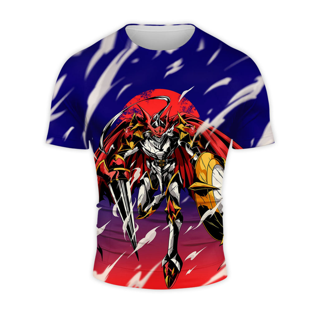 Digimon Gallantmon Flying In Red And Blue Aura Anime Apparel