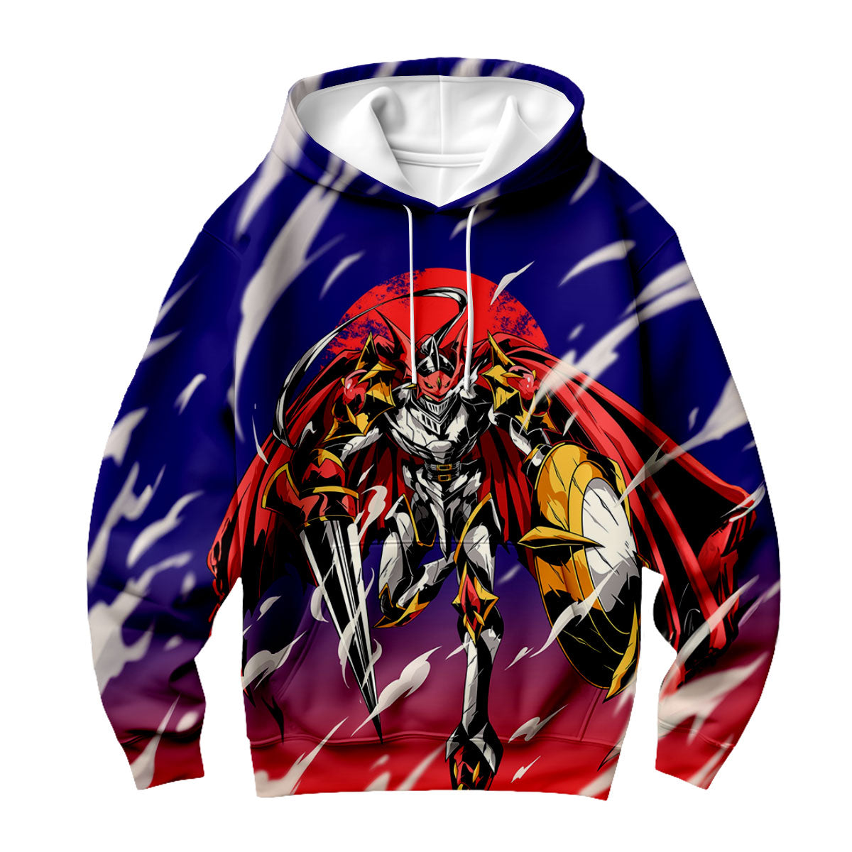 Digimon Gallantmon Flying In Red And Blue Aura Anime Apparel