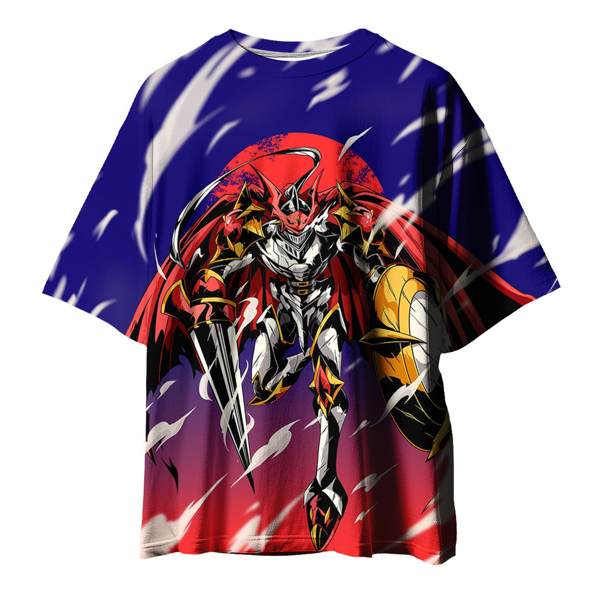 Digimon Gallantmon Flying In Red And Blue Aura Anime Apparel