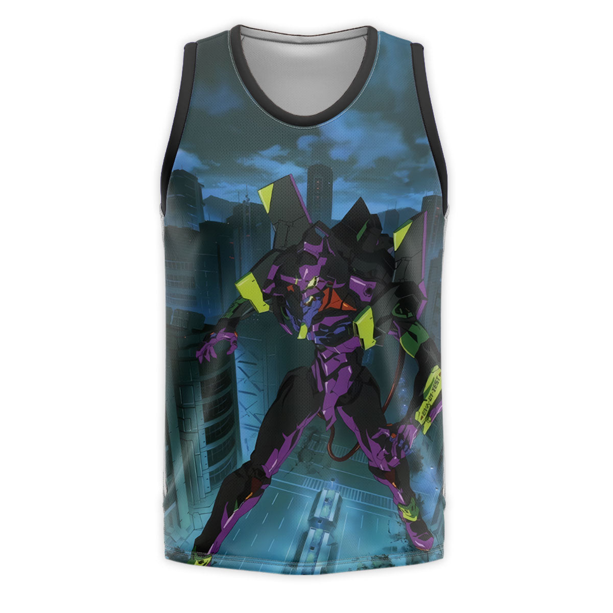 Eva-01 In City Confronting Enemies Anime Apparel