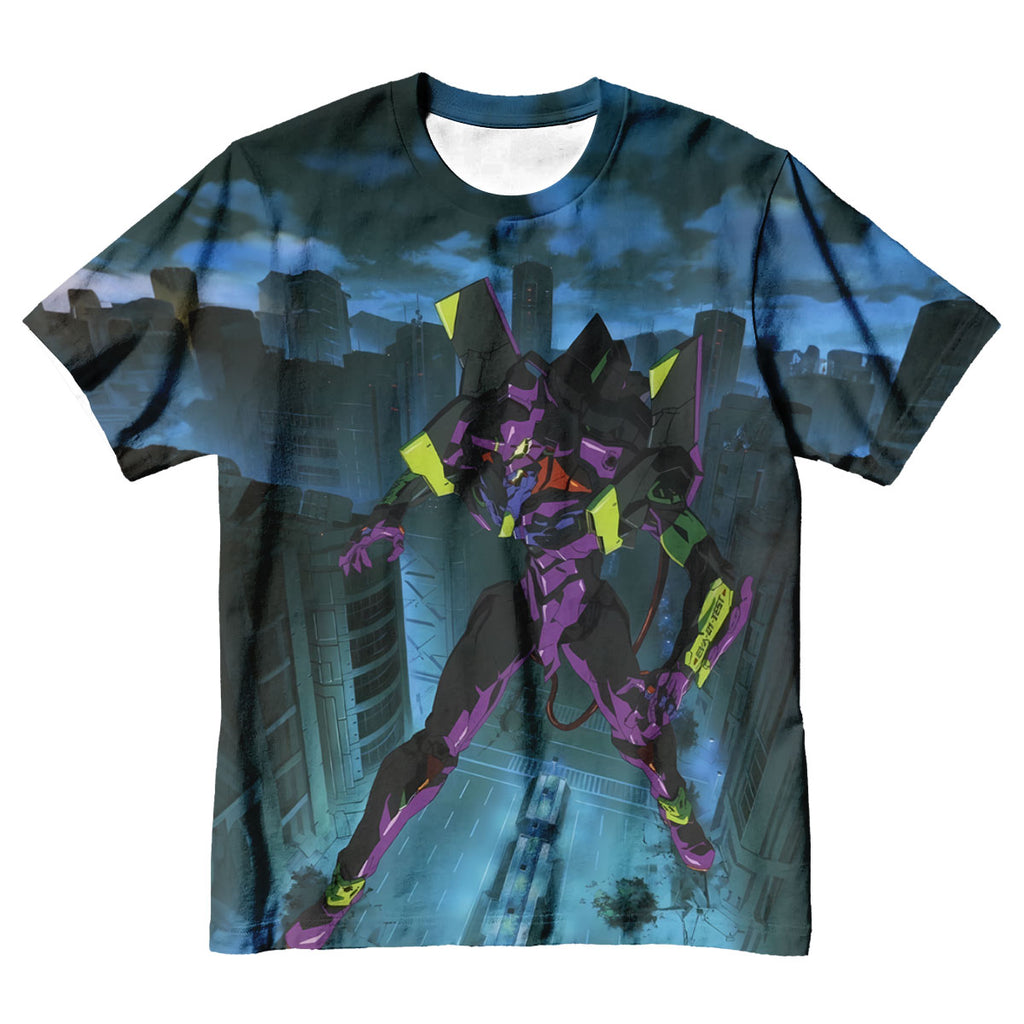 Eva-01 In City Confronting Enemies Anime Apparel