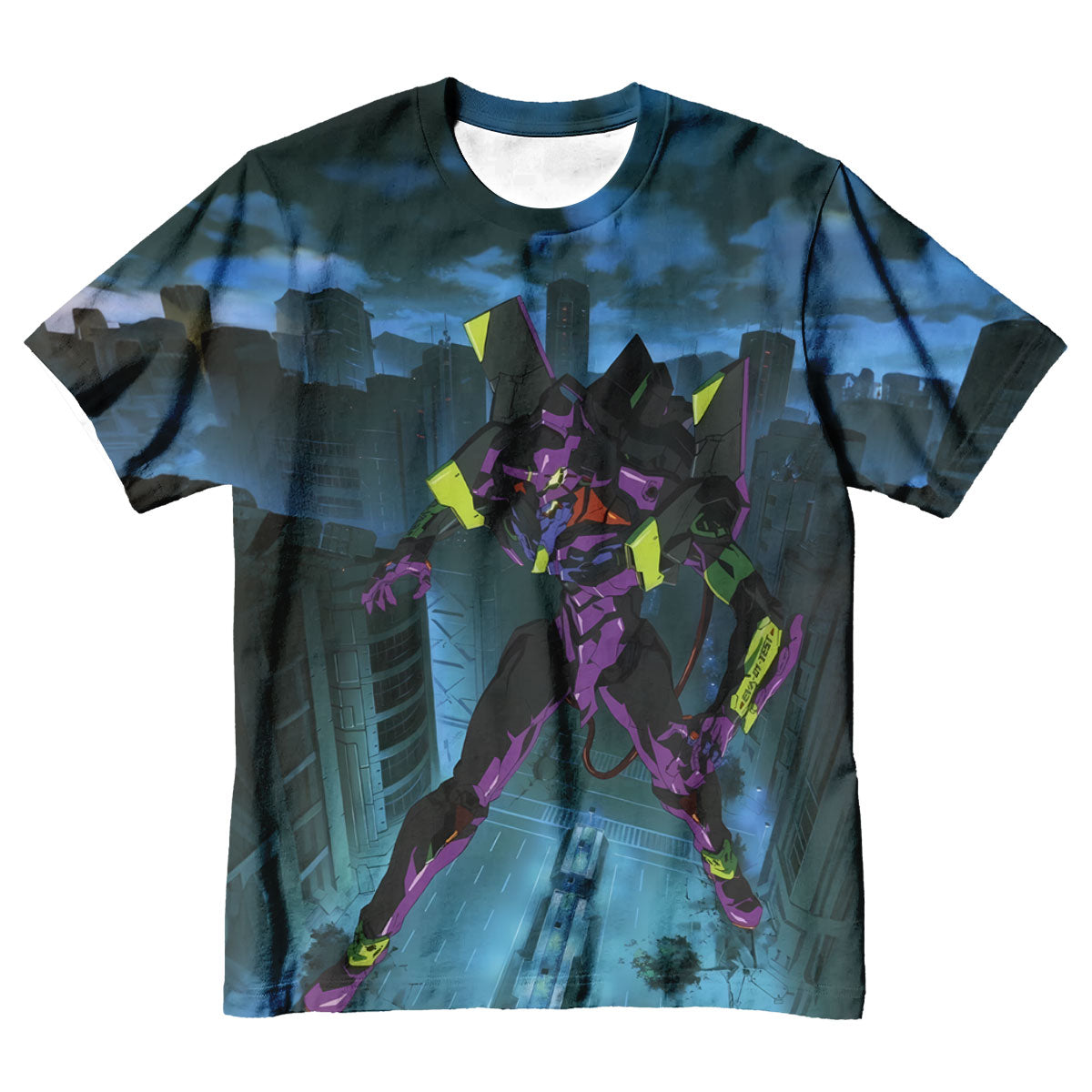 Eva-01 In City Confronting Enemies Anime Apparel