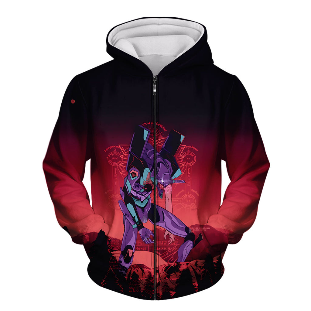 Eva-01 Unit-01 Standing Crimson Wasteland Anime Apparel