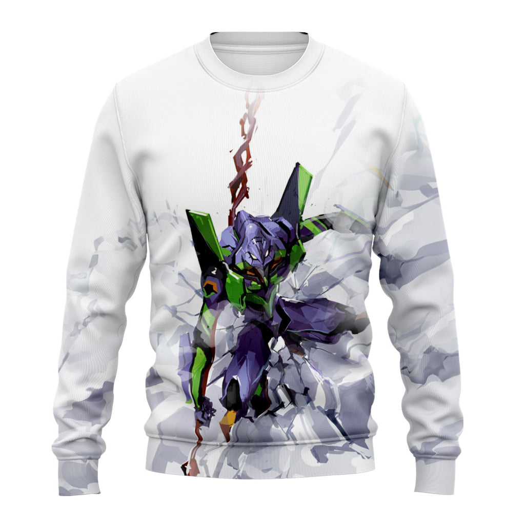 Eva-01 Unit-01 Wielding Spear Anime Apparel