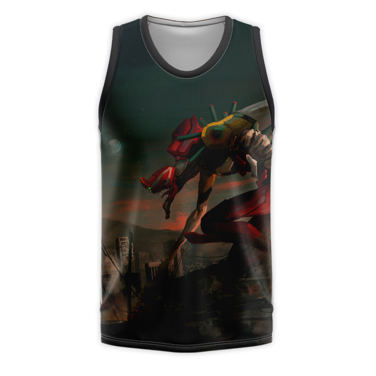 Eva Unit02 Rampaging Through City Anime Apparel