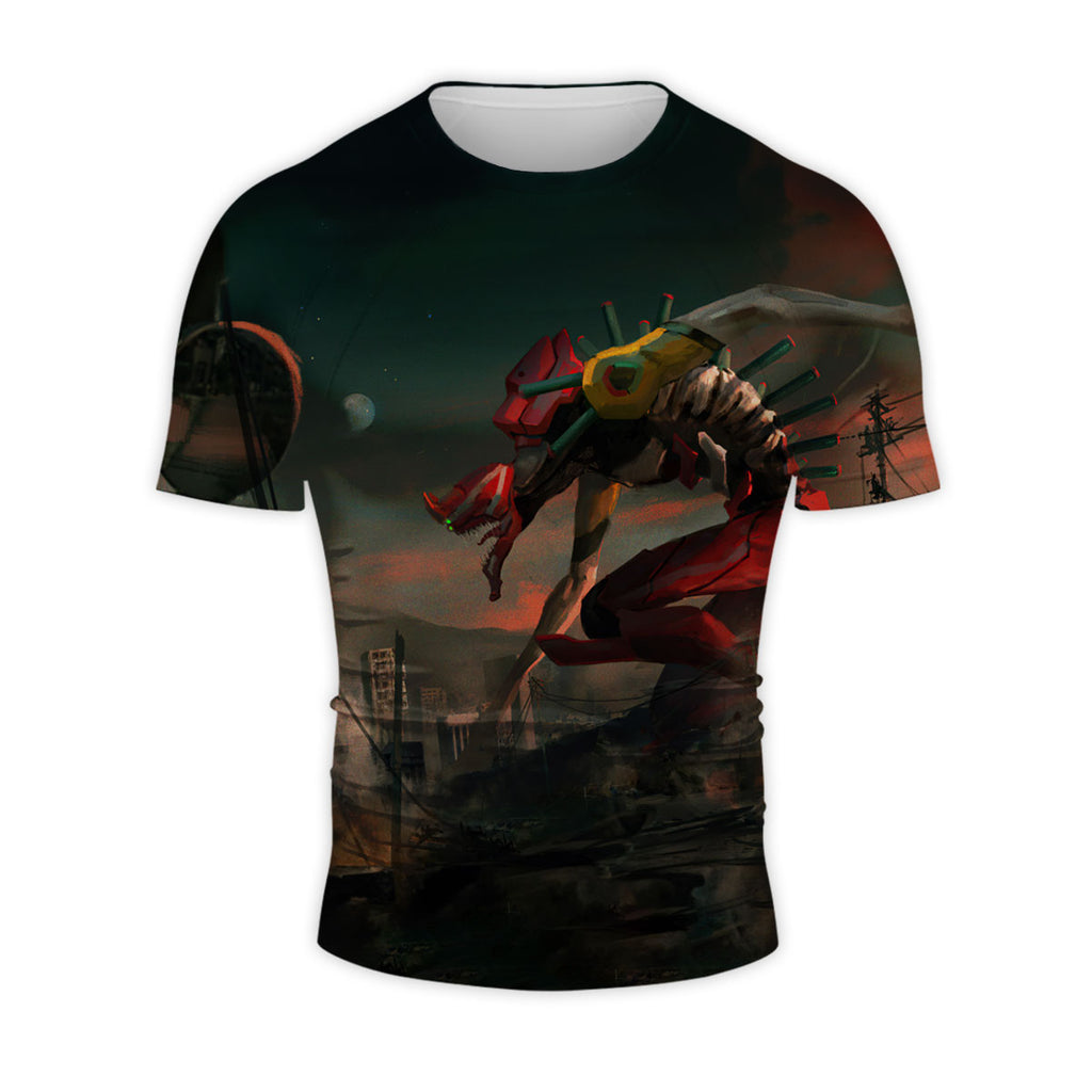Eva Unit02 Rampaging Through City Anime Apparel