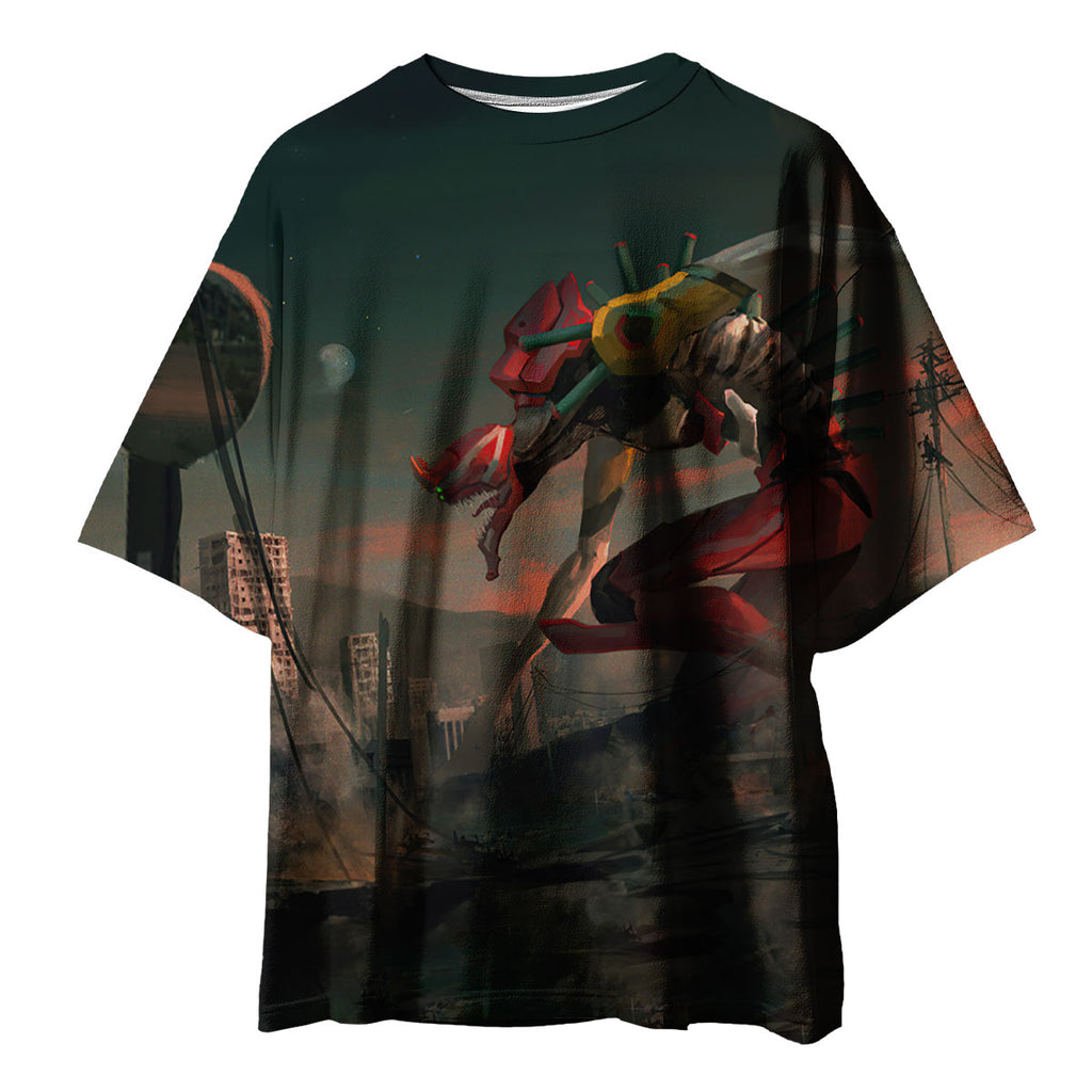 Eva Unit02 Rampaging Through City Anime Apparel