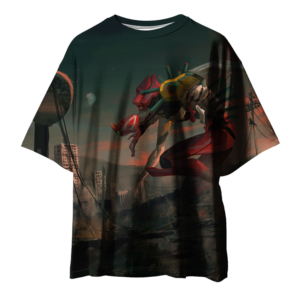Eva Unit02 Rampaging Through City Anime Apparel