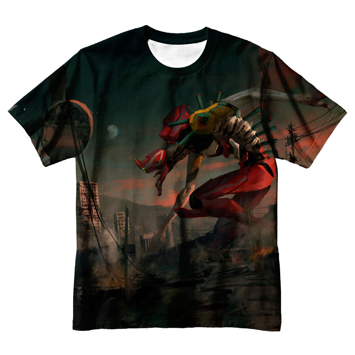 Eva Unit02 Rampaging Through City Anime Apparel