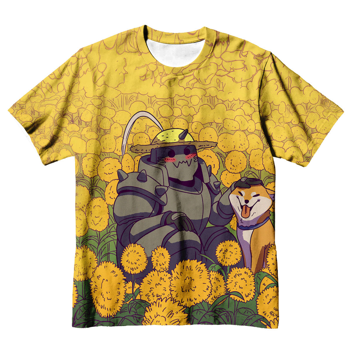 Fullmetal Alchemist Alphonse Dog Flower Field Anime Apparel