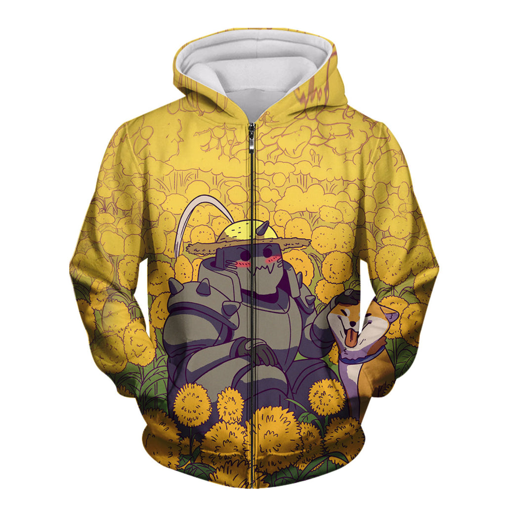 Fullmetal Alchemist Alphonse Dog Flower Field Anime Apparel