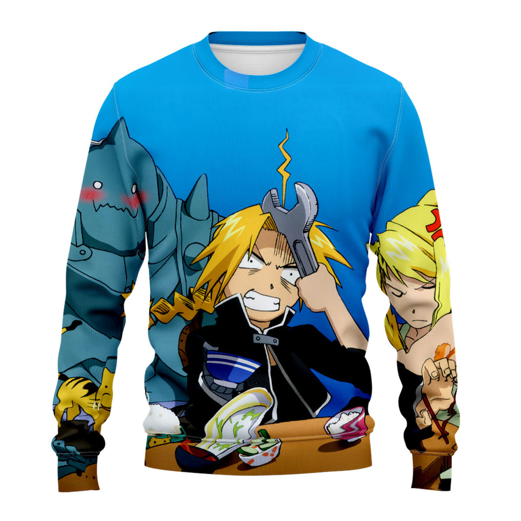 Fullmetal Alchemist Edward Dining With Companions Anime Apparel