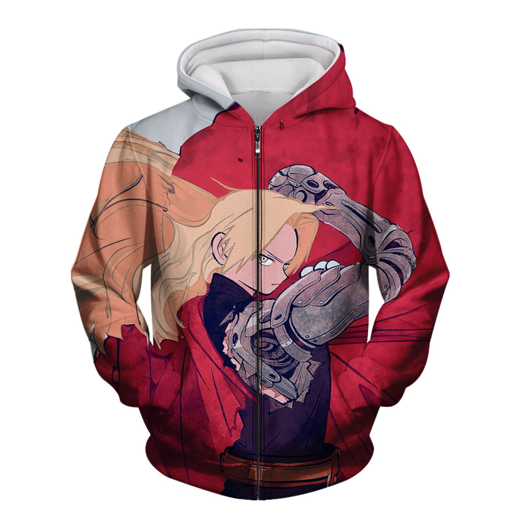 Fullmetal Alchemist Edward Elric Automail Red Cloak Anime Apparel
