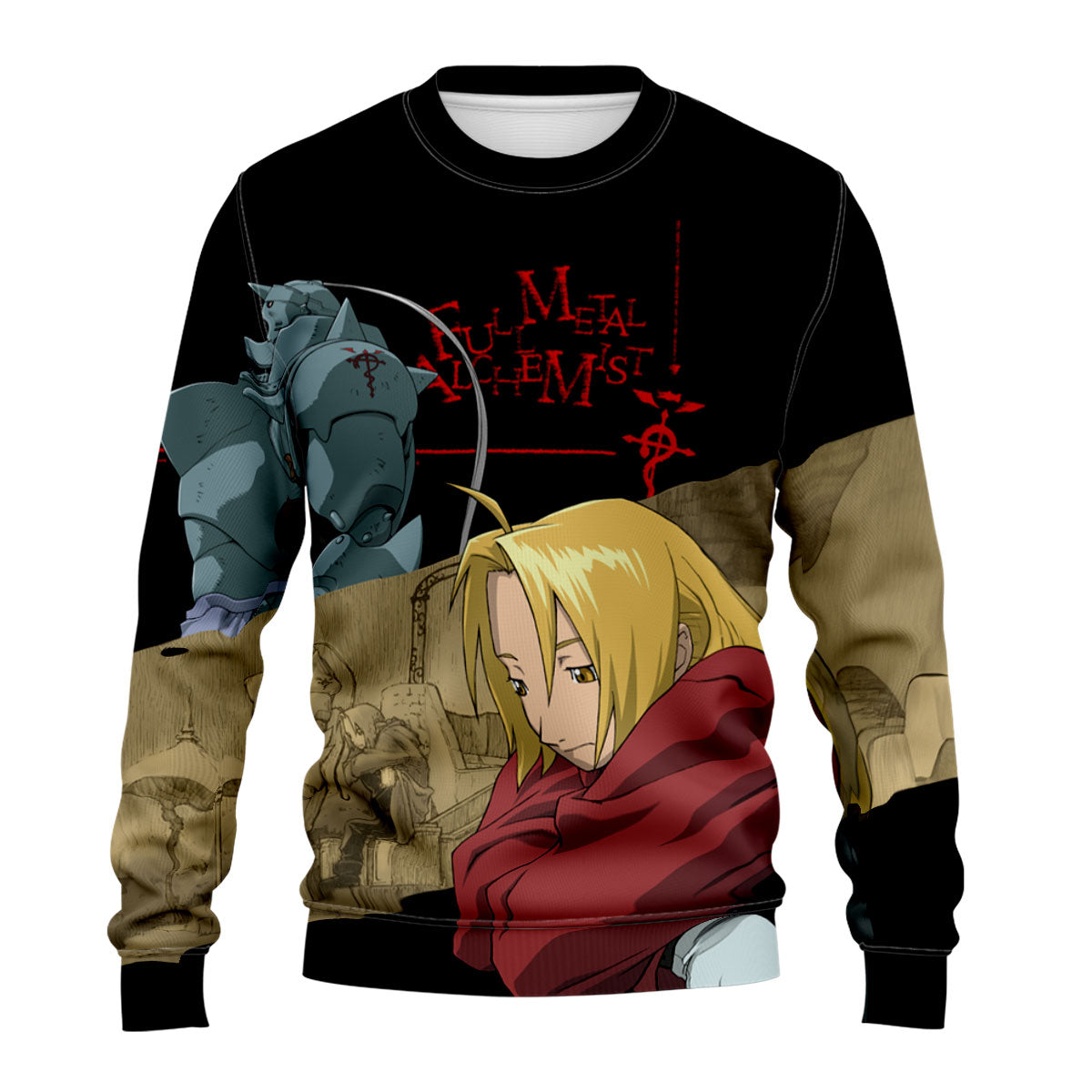 Fullmetal Alchemist Edward Elric Contemplating Anime Apparel