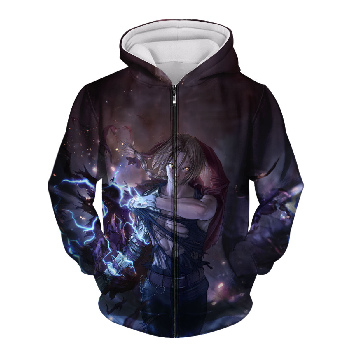 Fullmetal Alchemist Edward Elric Metallic Lightning Anime Apparel