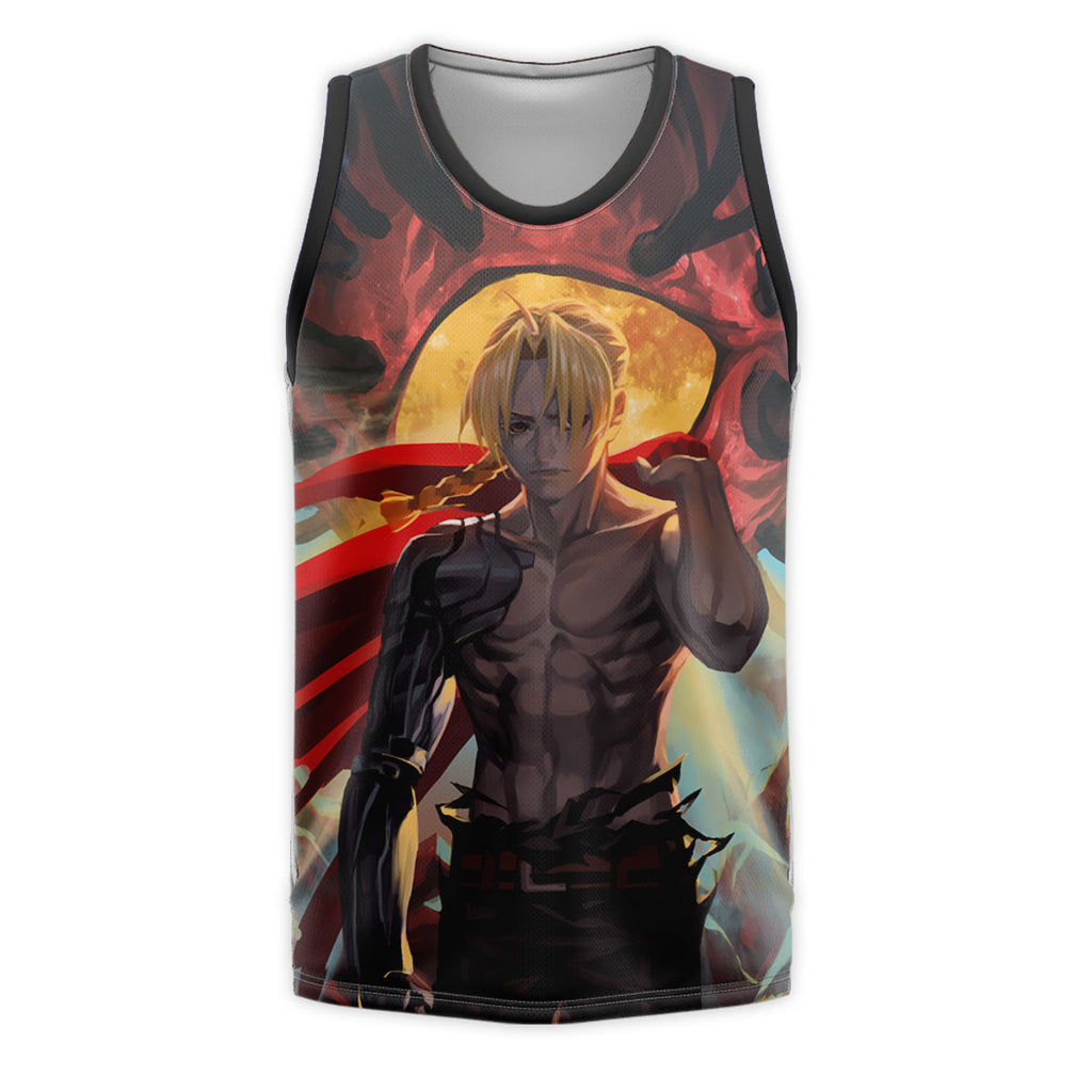 Fullmetal Alchemist Edward Elric Shirtless Cloaked Battle Anime Apparel