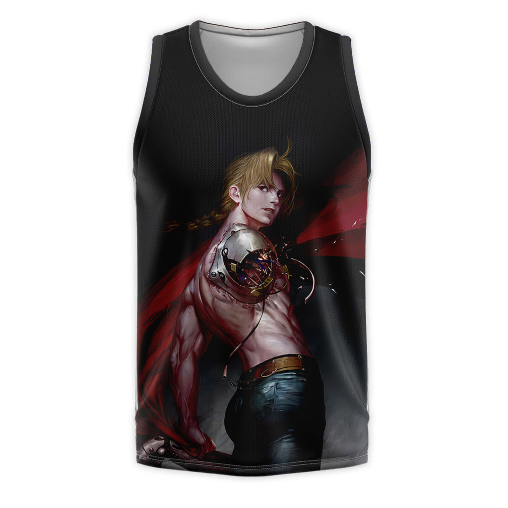 Fullmetal Alchemist Edward Red Cloak Automail Anime Apparel