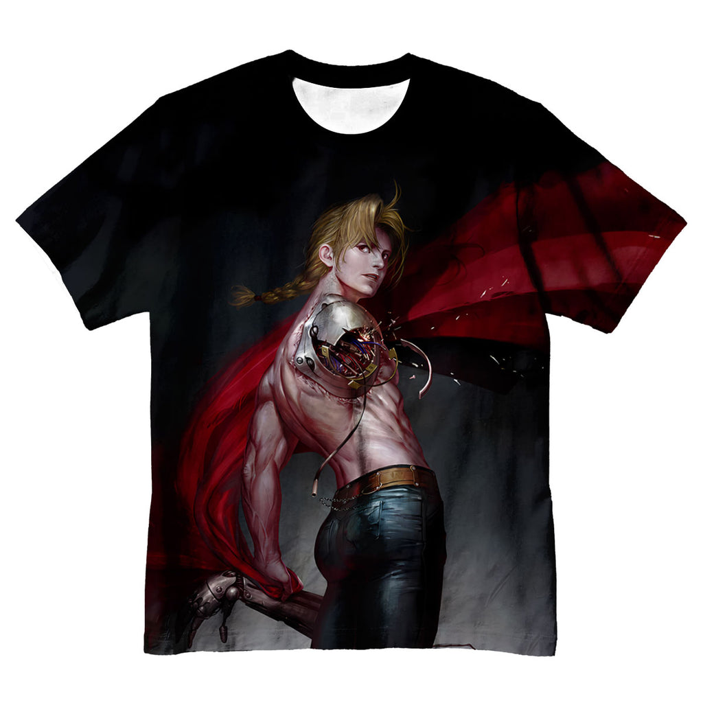 Fullmetal Alchemist Edward Red Cloak Automail Anime Apparel
