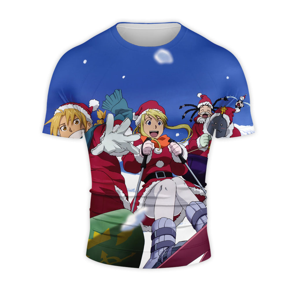 Fullmetal Alchemist Edward Santa Skiing Anime Apparel