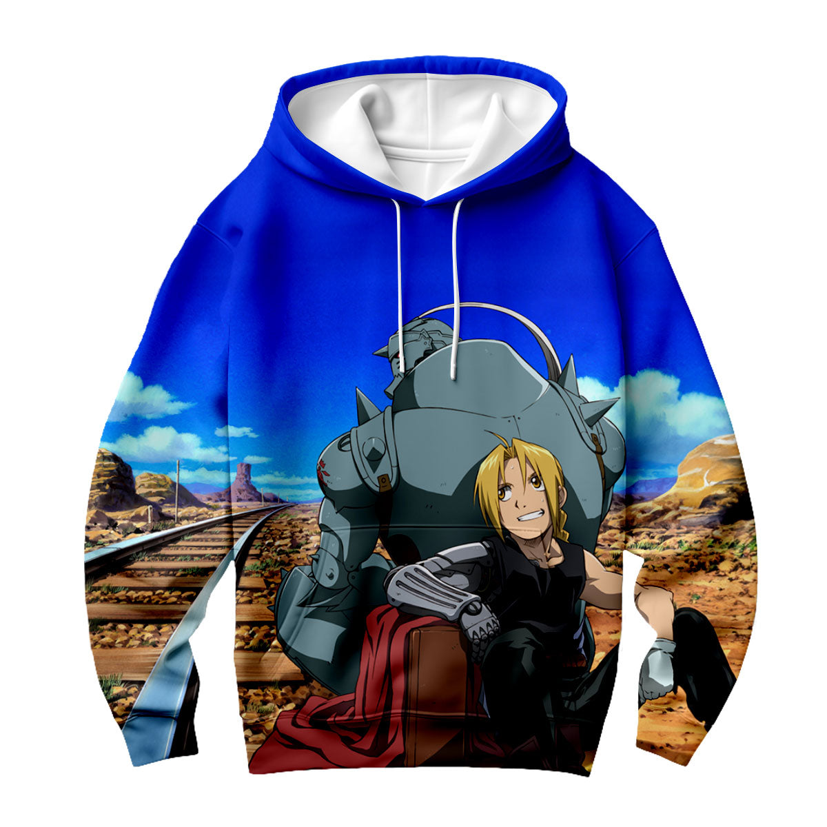 Fullmetal Alchemist Edward Seated Beside Brother Anime Apparel