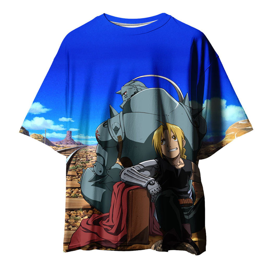 Fullmetal Alchemist Edward Seated Beside Brother Anime Apparel