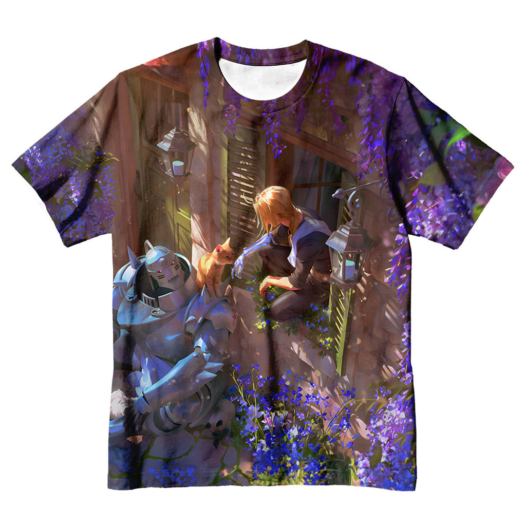 Fullmetal Alchemist Elric Brothers Blooming Flowers Anime Apparel