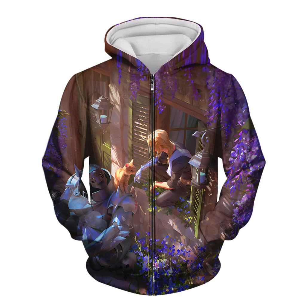 Fullmetal Alchemist Elric Brothers Blooming Flowers Anime Apparel