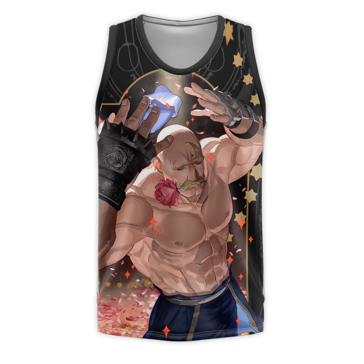 Fullmetal Alchemist Major Armstrong Holding Rose Pose Anime Apparel