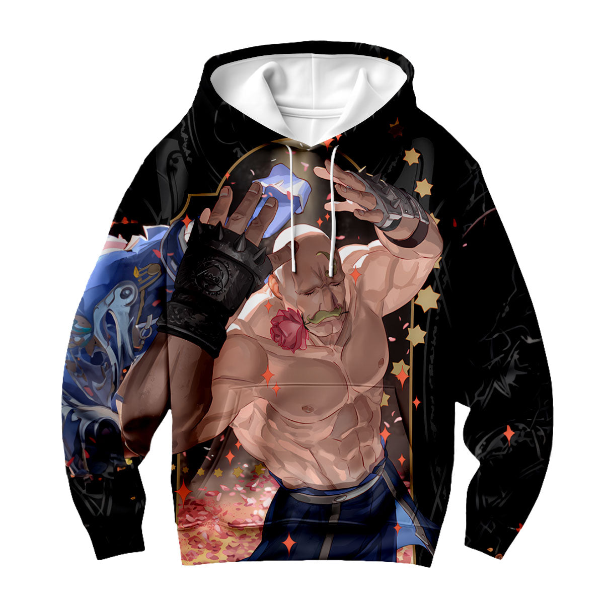 Fullmetal Alchemist Major Armstrong Holding Rose Pose Anime Apparel