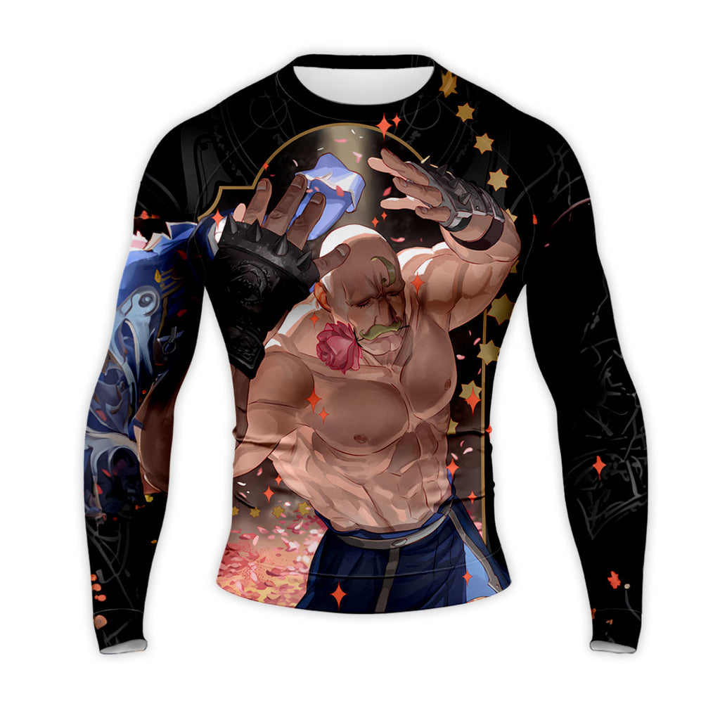 Fullmetal Alchemist Major Armstrong Holding Rose Pose Anime Apparel