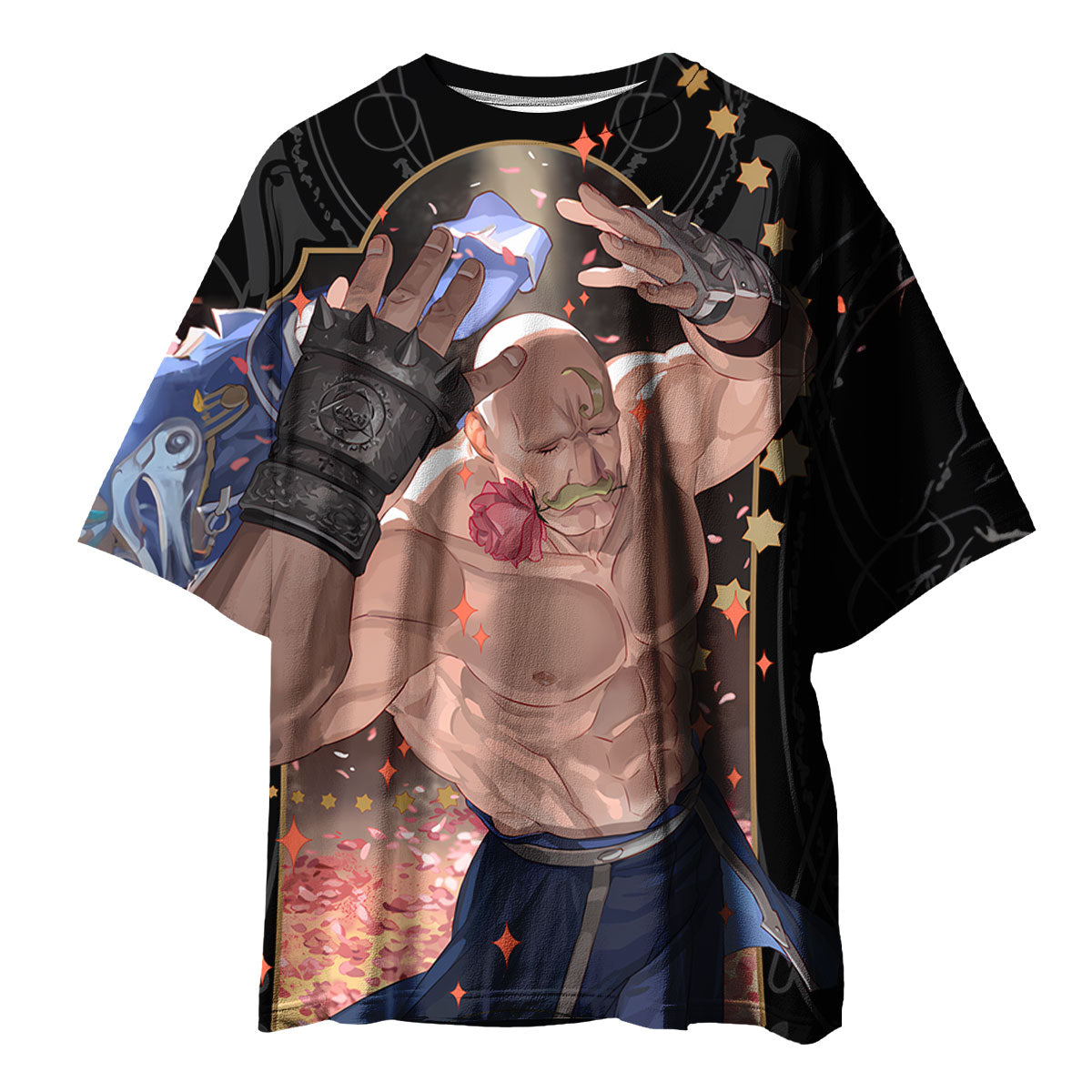 Fullmetal Alchemist Major Armstrong Holding Rose Pose Anime Apparel