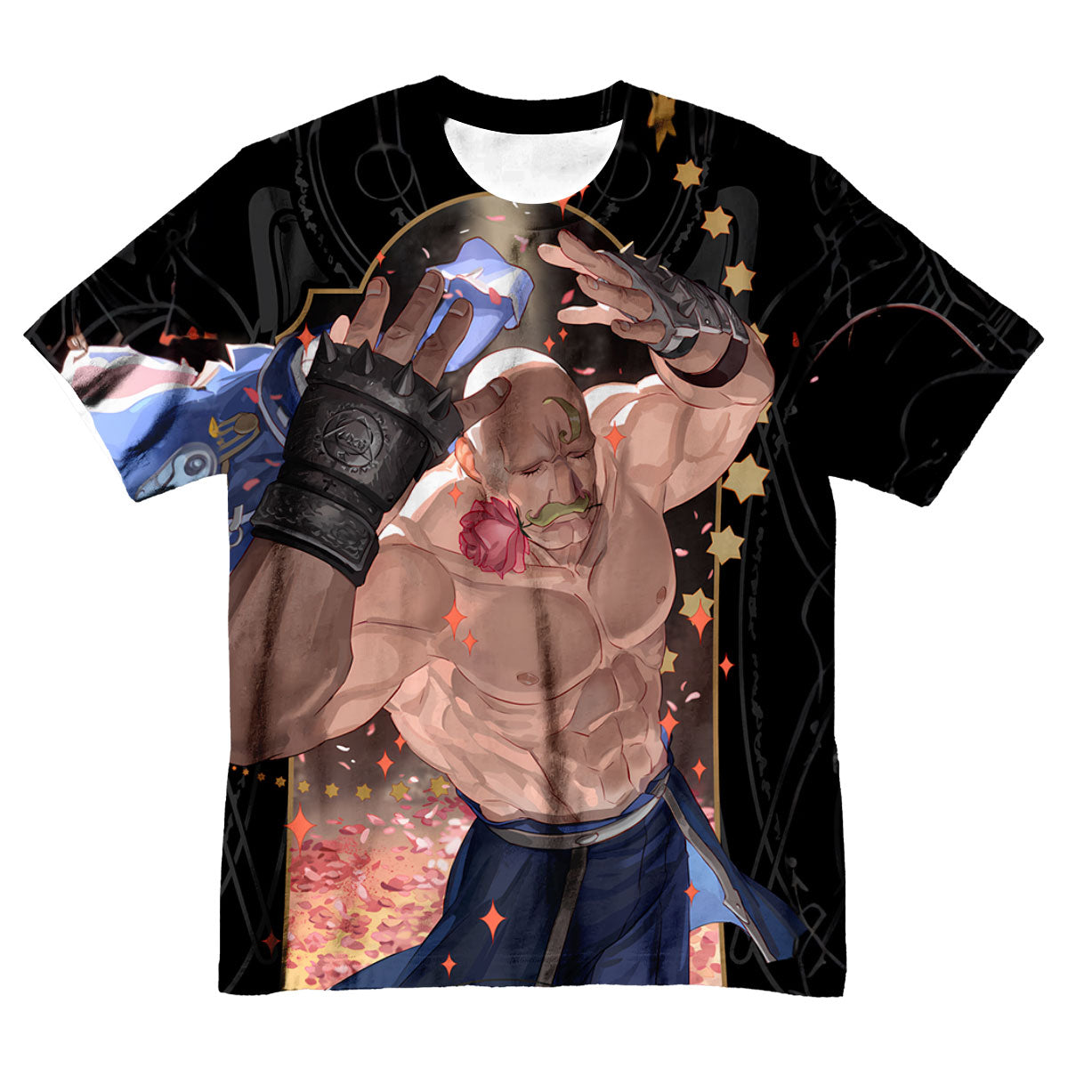 Fullmetal Alchemist Major Armstrong Holding Rose Pose Anime Apparel