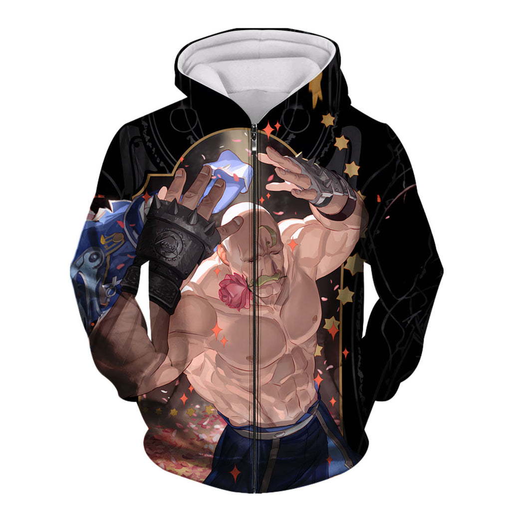 Fullmetal Alchemist Major Armstrong Holding Rose Pose Anime Apparel