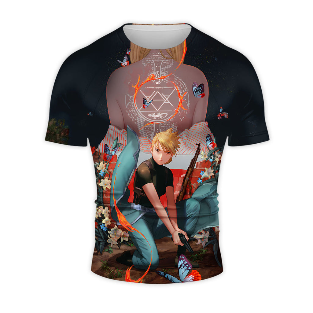 Fullmetal Alchemist Riza Hawkeye Kneeling Gun Tattoo Anime Apparel