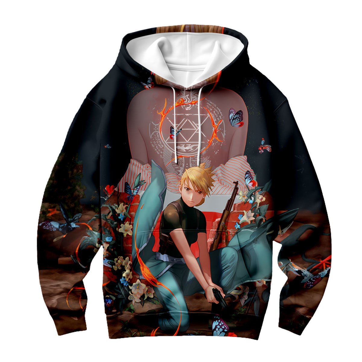 Fullmetal Alchemist Riza Hawkeye Kneeling Gun Tattoo Anime Apparel