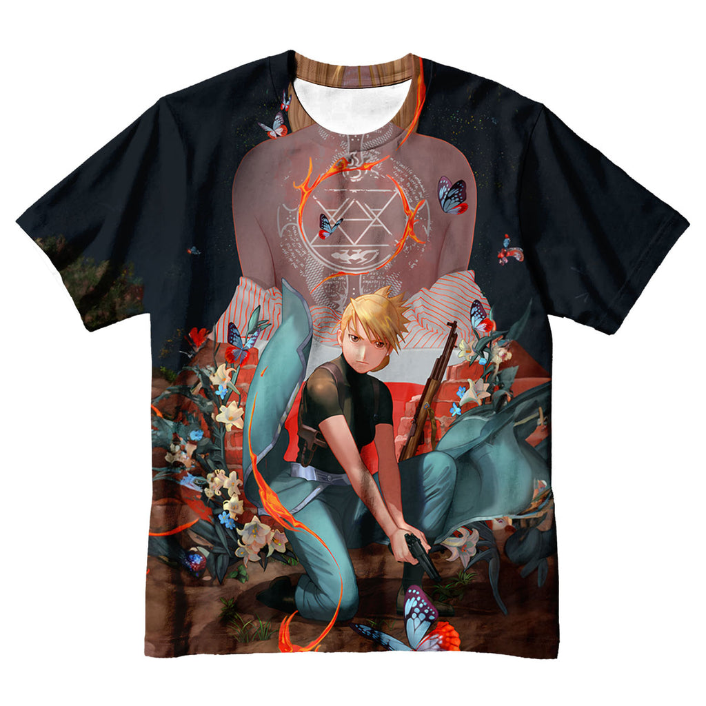 Fullmetal Alchemist Riza Hawkeye Kneeling Gun Tattoo Anime Apparel