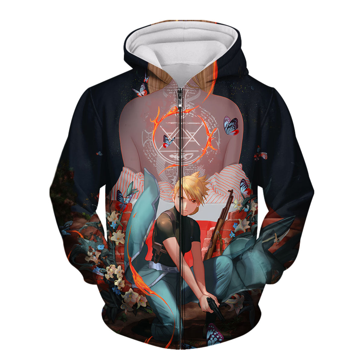 Fullmetal Alchemist Riza Hawkeye Kneeling Gun Tattoo Anime Apparel