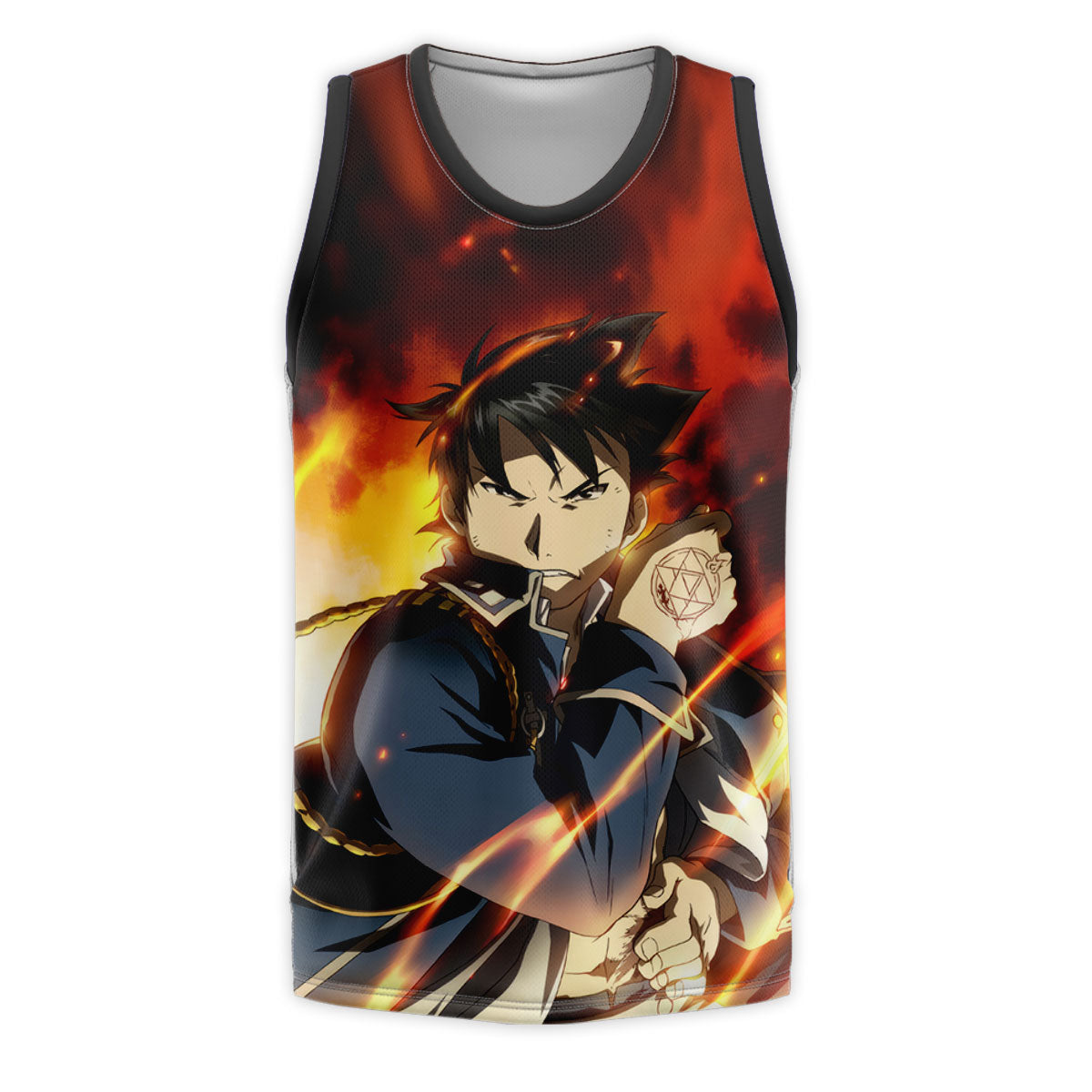 Fullmetal Alchemist Roy Mustang Engulfed Flames Anime Apparel