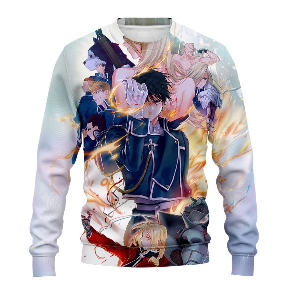 Fullmetal Alchemist Roy Mustang Surrounded By Allies Anime Apparel