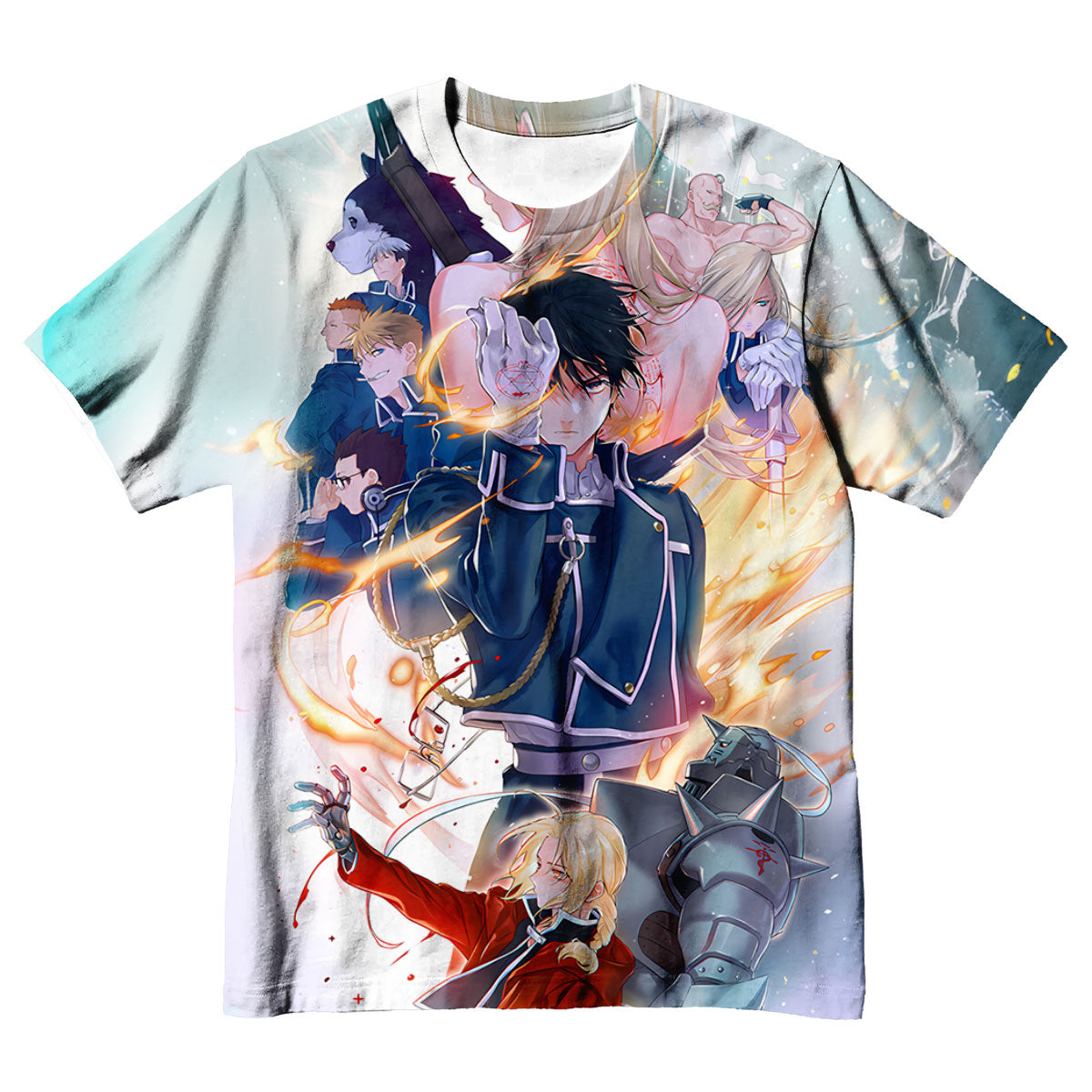 Fullmetal Alchemist Roy Mustang Surrounded By Allies Anime Apparel