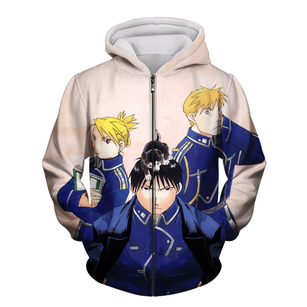 Fullmetal Alchemist Roy Mustang With Cat Anime Apparel