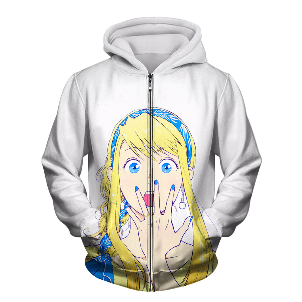 Fullmetal Alchemist Winry Rockbell Shocked Expression Anime Apparel