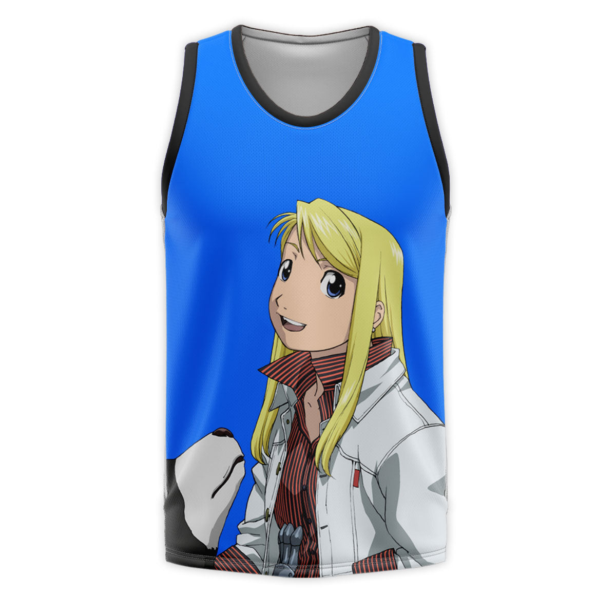 Fullmetal Alchemist Winry Rockbell Smiling With Dog Anime Apparel