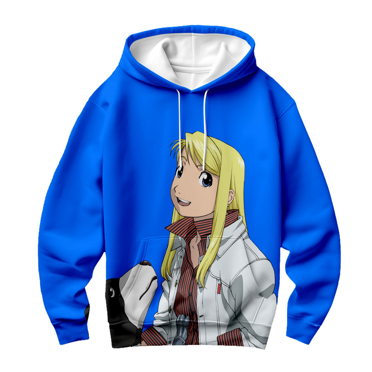 Fullmetal Alchemist Winry Rockbell Smiling With Dog Anime Apparel
