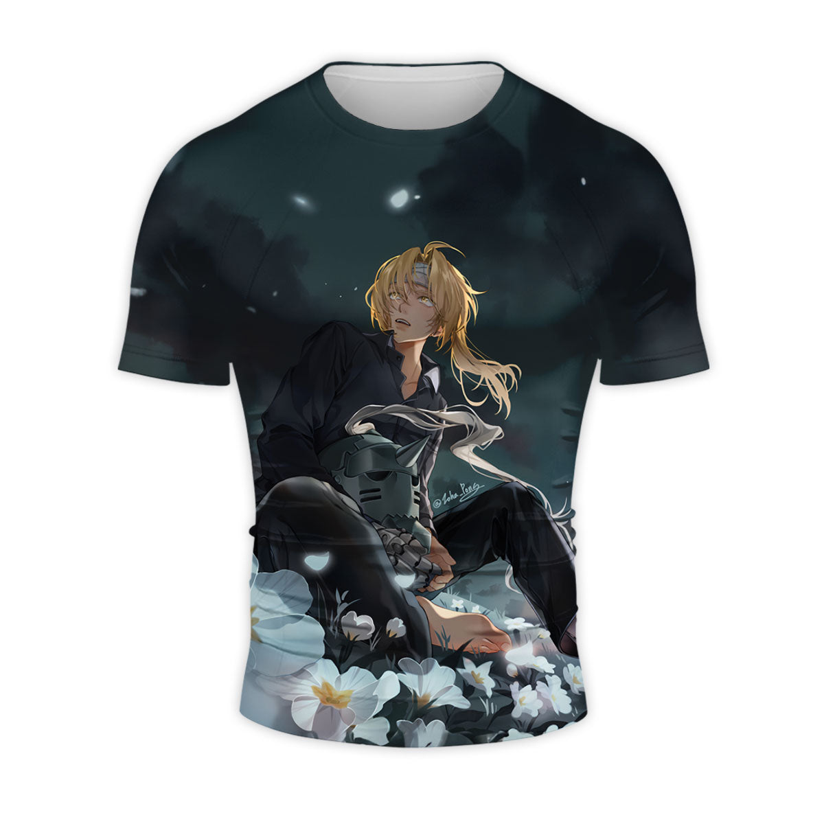 Fullmetal Edward Blooming Flower Field Anime Apparel