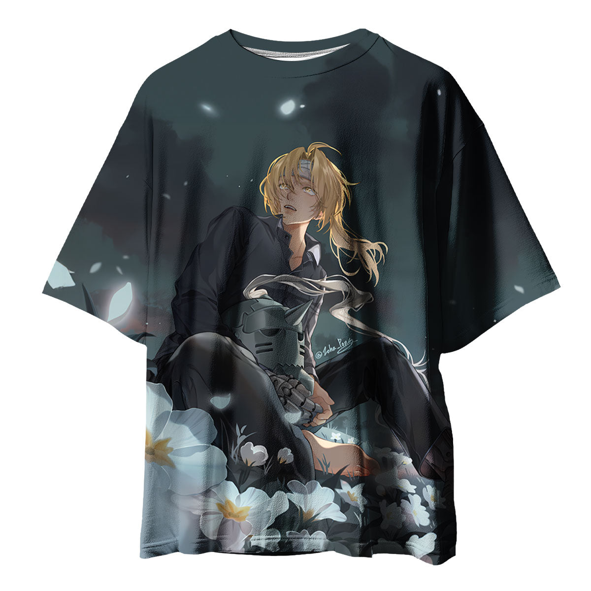 Fullmetal Edward Blooming Flower Field Anime Apparel