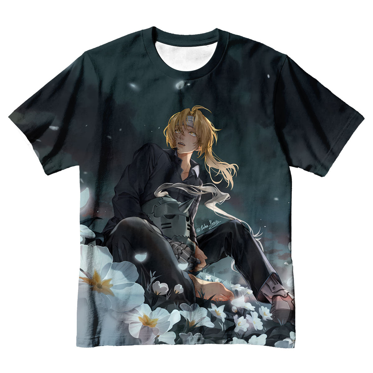 Fullmetal Edward Blooming Flower Field Anime Apparel